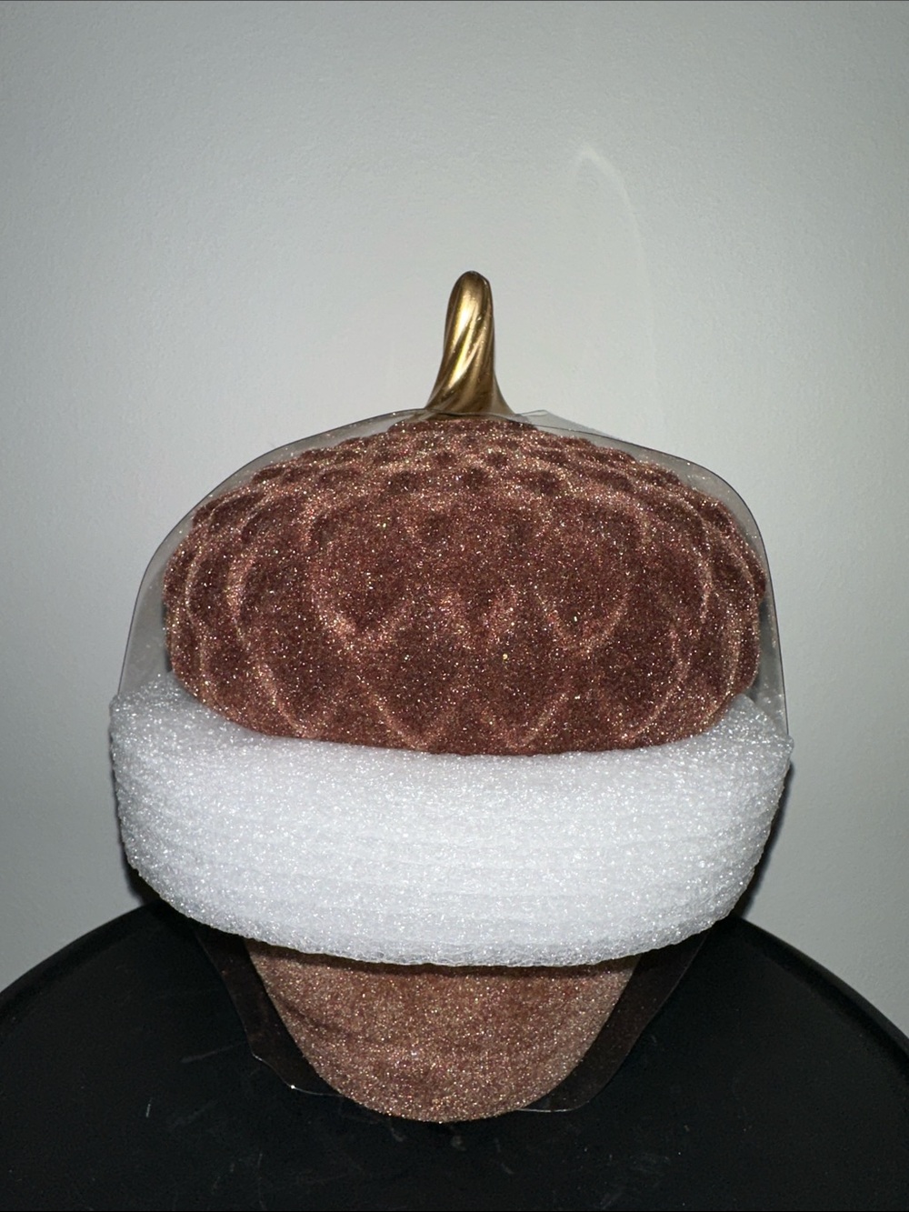 Fall thanksgiving Flocked Velvet Decorative Acorn Candle- Large
